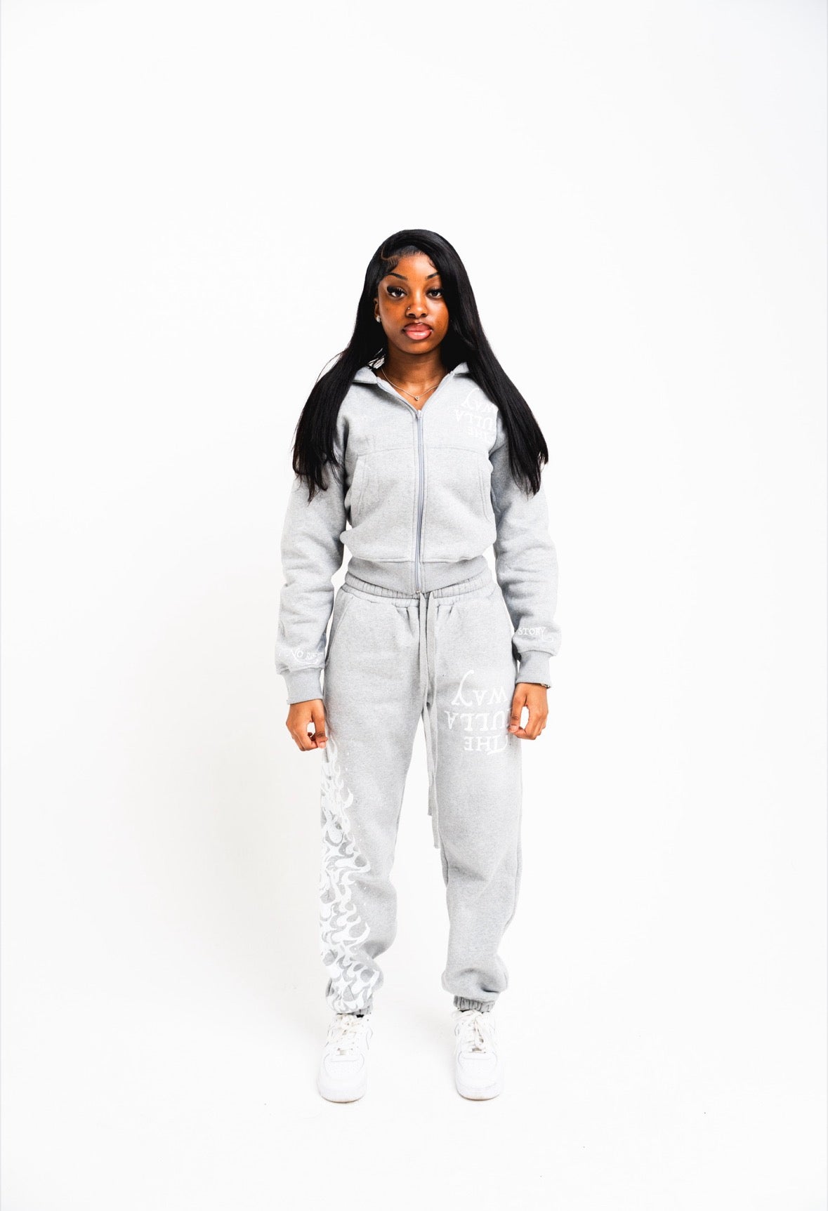 Women’s Grey Tables Turned Burning Flame Tracksuit